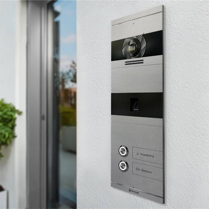 Metzler VDM10 2.0 Video Sprechanlage mit türöffner und Fingerprint, Anschluss 2-Draht IP, Türsprecha