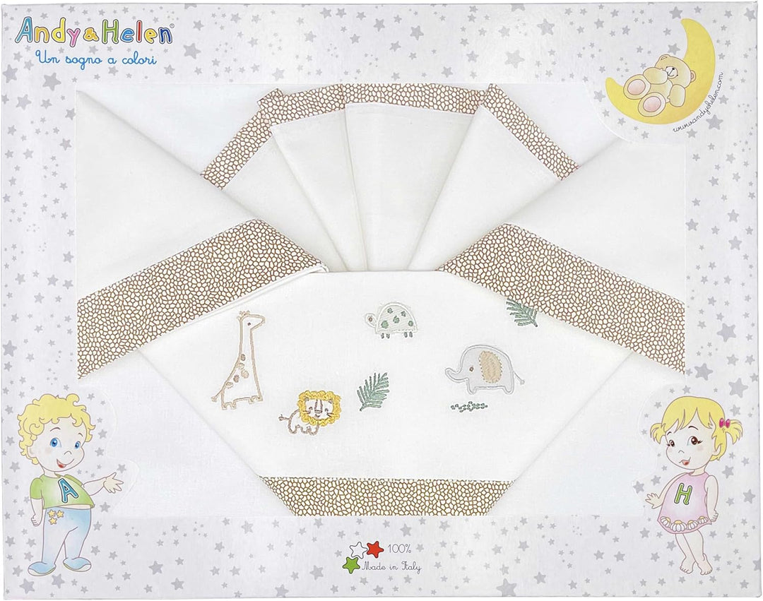 Andy & Helen Bettwäsche-Set für Kinderwagen, Bestickt, Spannbettlaken mit Gummibändern und Kissenbez