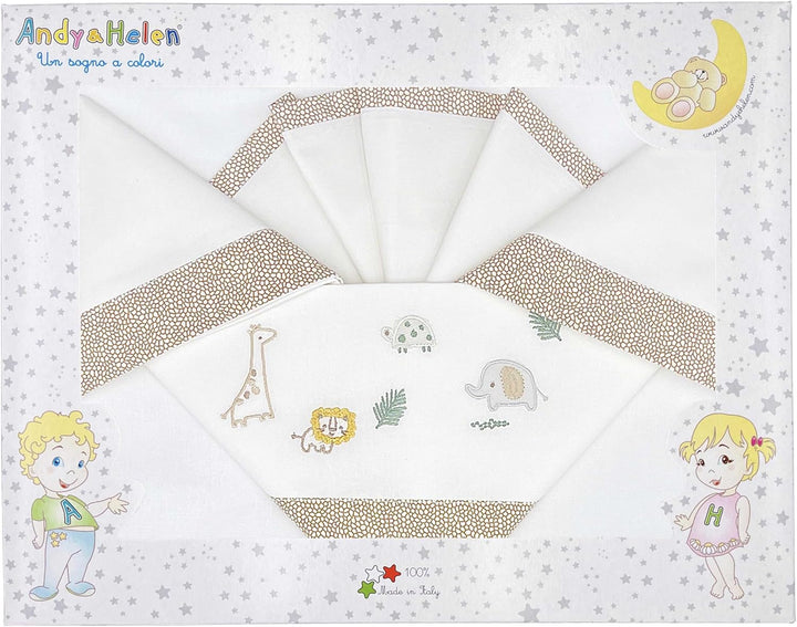 Andy & Helen Bettwäsche-Set für Kinderwagen, Bestickt, Spannbettlaken mit Gummibändern und Kissenbez