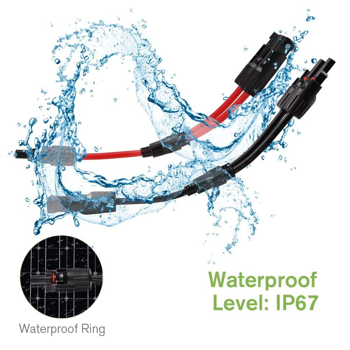 URAQT Solarkabel Y Verteiler, 6 mm² Solarkabel Y2 Solar Cable Wasserdicht Y Splitter 10AWG Plug &amp; Pl