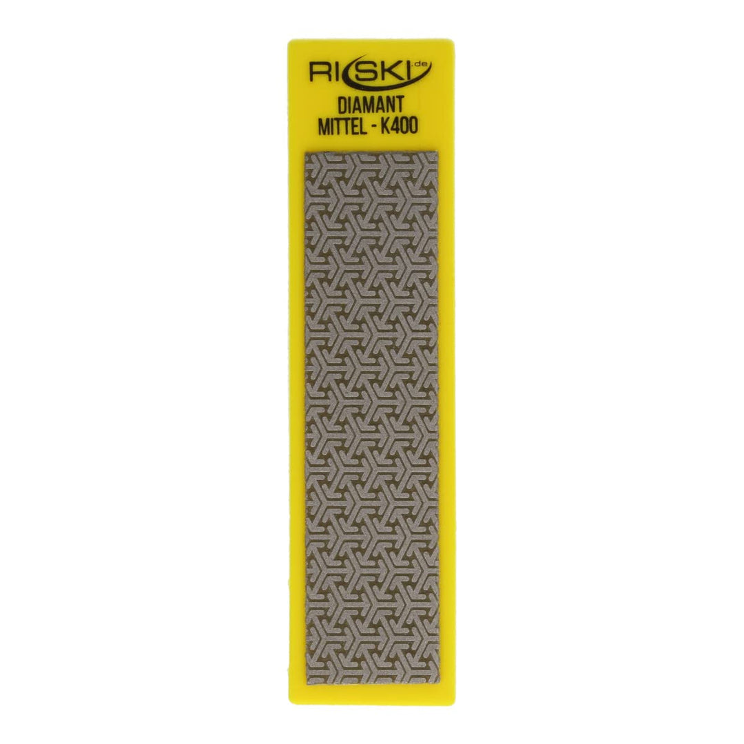 RiSki Diamant Premium Profi Feile - mittel - Korn 400 - gelb - 110x25mm Mittel - Gelb - Körnung 400,