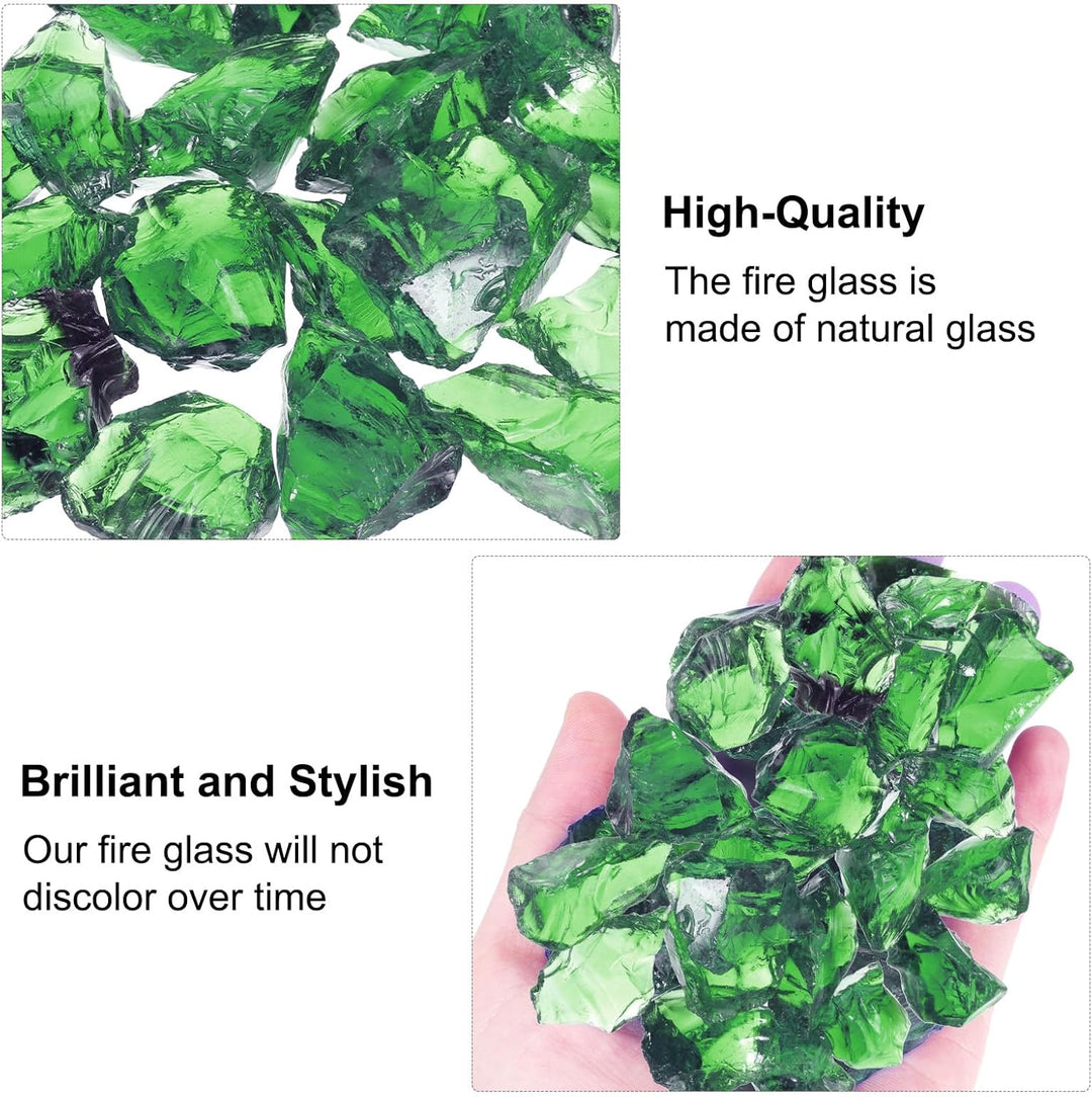 QUARKZMAN Feuerglas für Feuerstellen 2–3cm (1/9") Hochglänzende Reflektierende Glassteine für Natürl