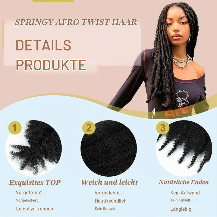 LPARMJIT Springy Afro Twist Haar 24 Zoll 8 Packungen Vorgetrennte Kinky Marley Twist Flechten Haar F