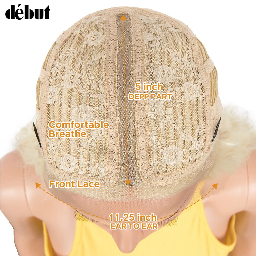 DÉBUT Lace Front Perücke Super lange gewellte Perücke für Damen 104 cm 280g Kunsthaar Hitzebeständig