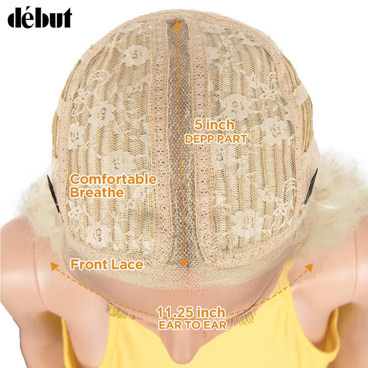 DÉBUT Lace Front Perücke Super lange gewellte Perücke für Damen 104 cm 280g Kunsthaar Hitzebeständig