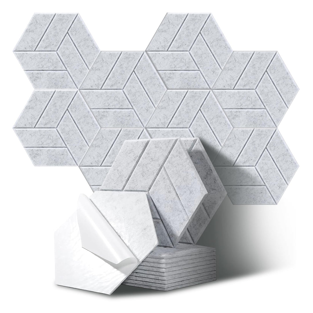 12 Stück Akustikpaneele Hexagon Selbstklebend Akustikplatten Akustikschaumstoff Akustik Panel Wandpa