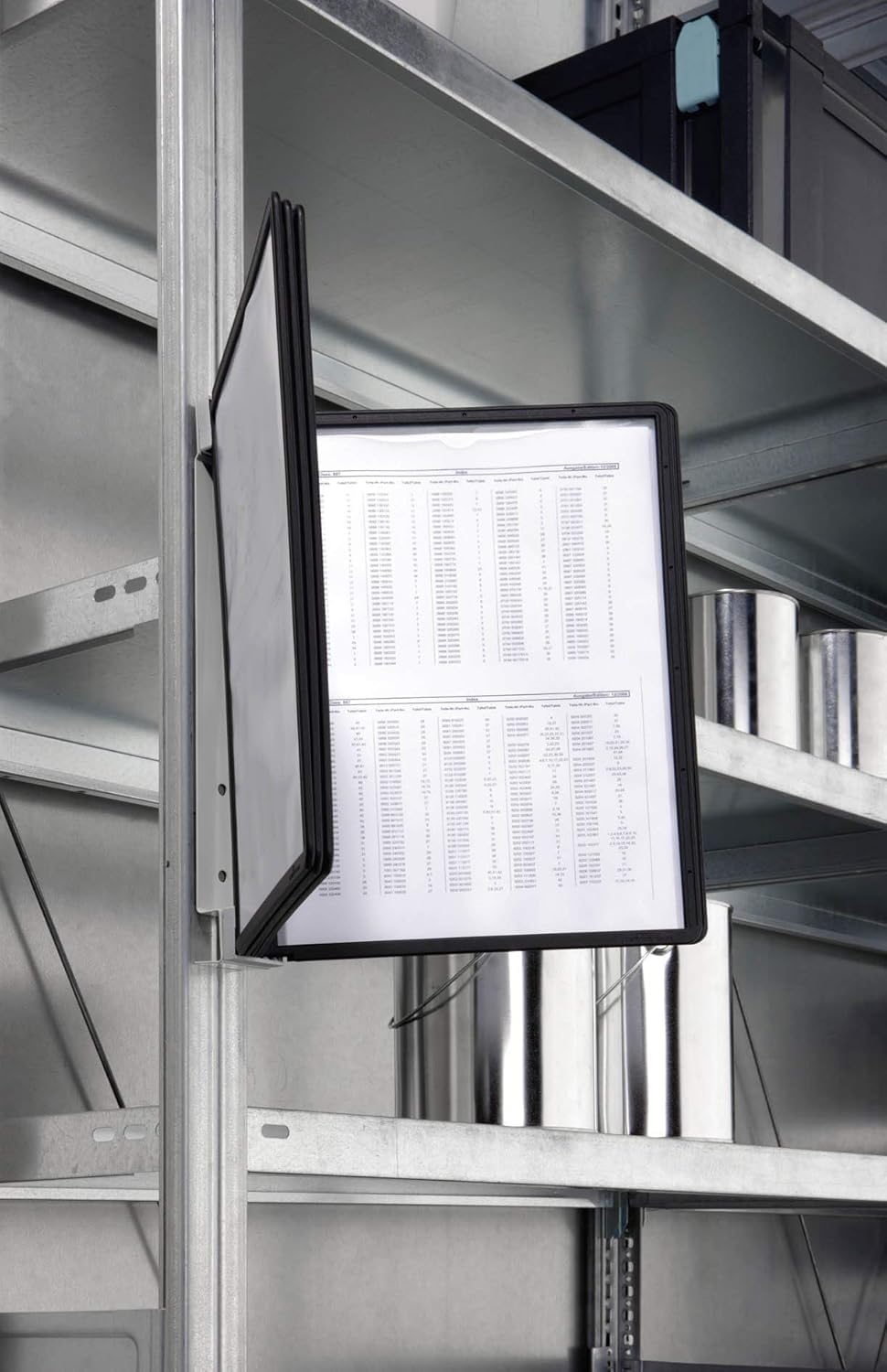 Durable Sichttafelwandhalter (Vario Magnet Wall 5, mit 5 Sichttafeln A4) schwarz, 591401 Mit 5 Sicht