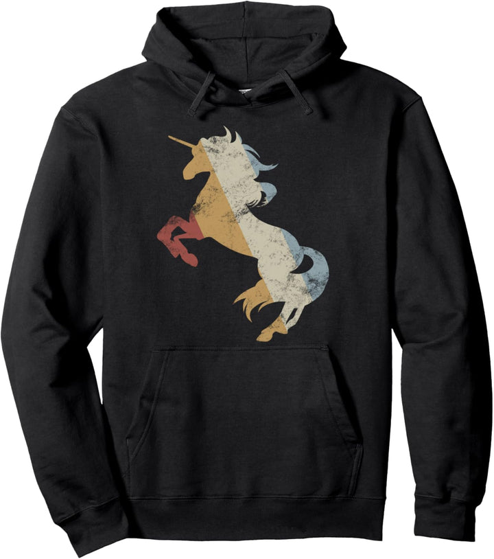 Einhorn Retro Style Vintage Pullover Hoodie