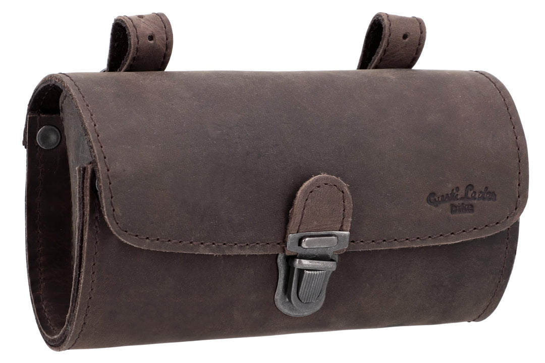 Gusti Satteltasche Leder – Wolfgang L. – Kleine Fahrradtasche Leder für Sattel, Lenker oder Gepäcktr