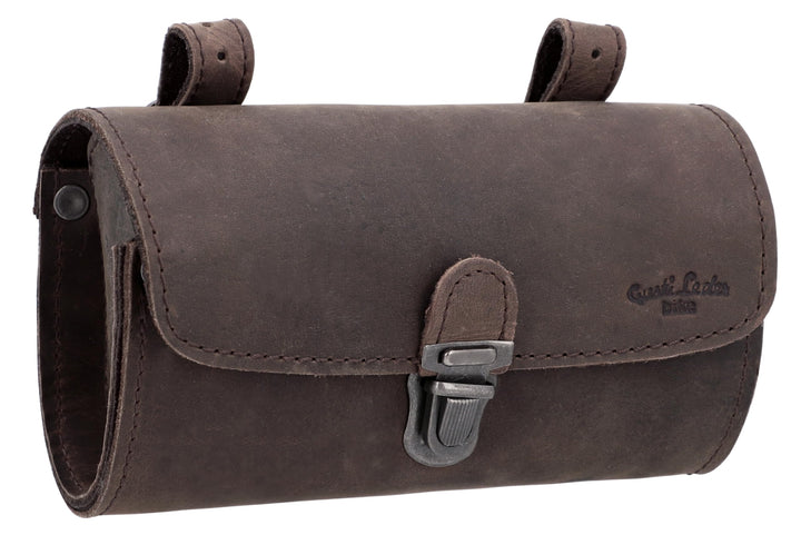 Gusti Satteltasche Leder – Wolfgang L. – Kleine Fahrradtasche Leder für Sattel, Lenker oder Gepäcktr