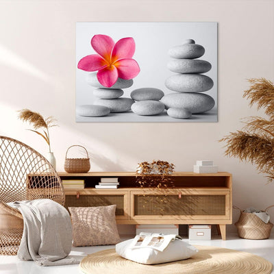 Bilder auf Leinwand 100x70cm Leinwandbild Spa buddhismus ruhig blume Gross Wanddeko Bild Schlafzimme