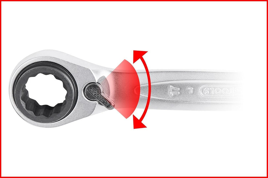 KS Tools 503.4565 4 in 1 GEARplus umschaltbar Doppel-Ratschenringschlüssel, 10x13x17x19mm, 10x13x17x