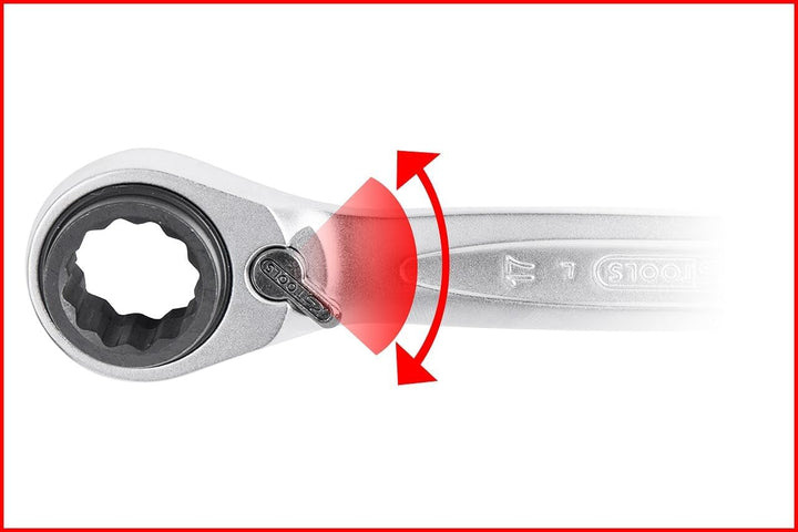 KS Tools 503.4565 4 in 1 GEARplus umschaltbar Doppel-Ratschenringschlüssel, 10x13x17x19mm, 10x13x17x