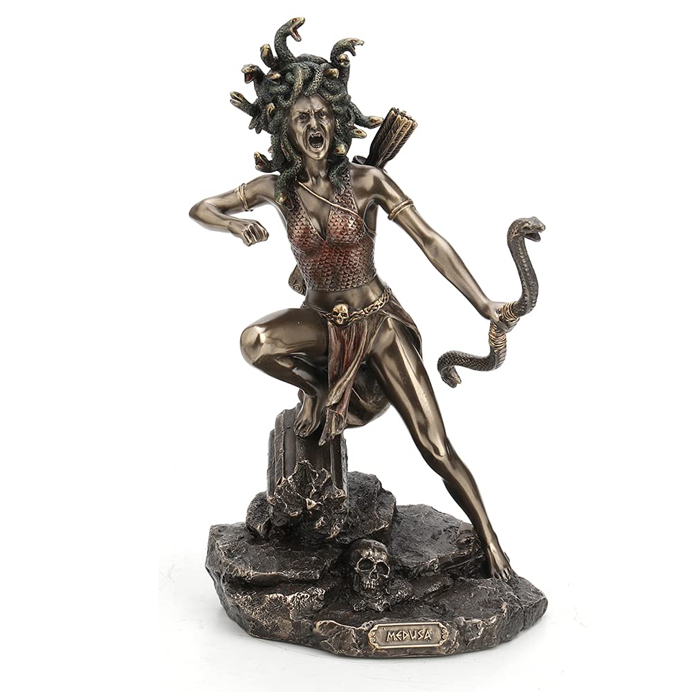 Veronese Design 21,6 cm hohe zweibeinige Jägerin Medusa Archary Haltung Bogen und Pfeil griechische