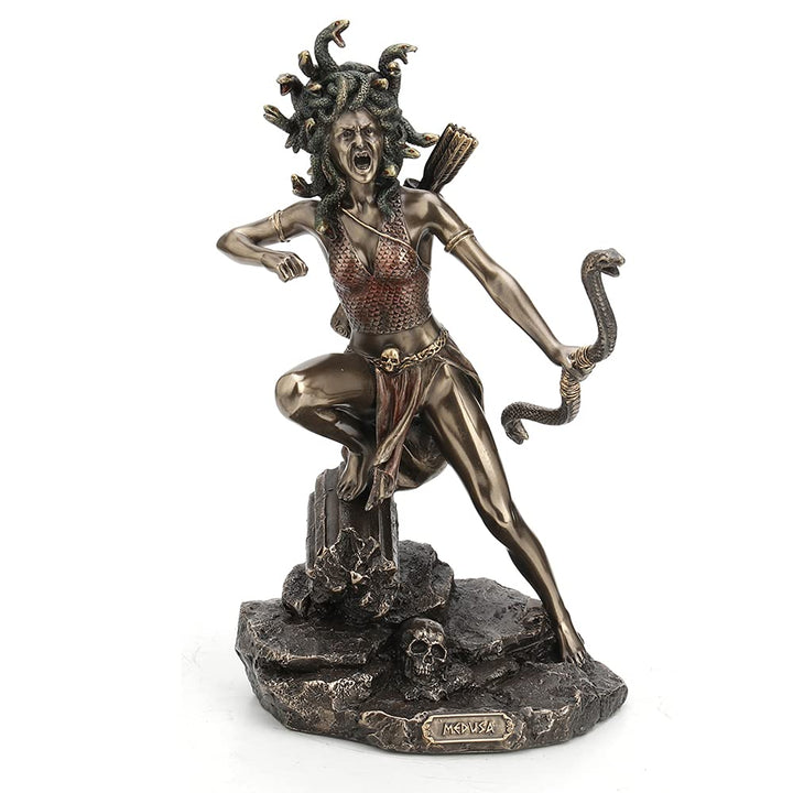 Veronese Design 21,6 cm hohe zweibeinige Jägerin Medusa Archary Haltung Bogen und Pfeil griechische