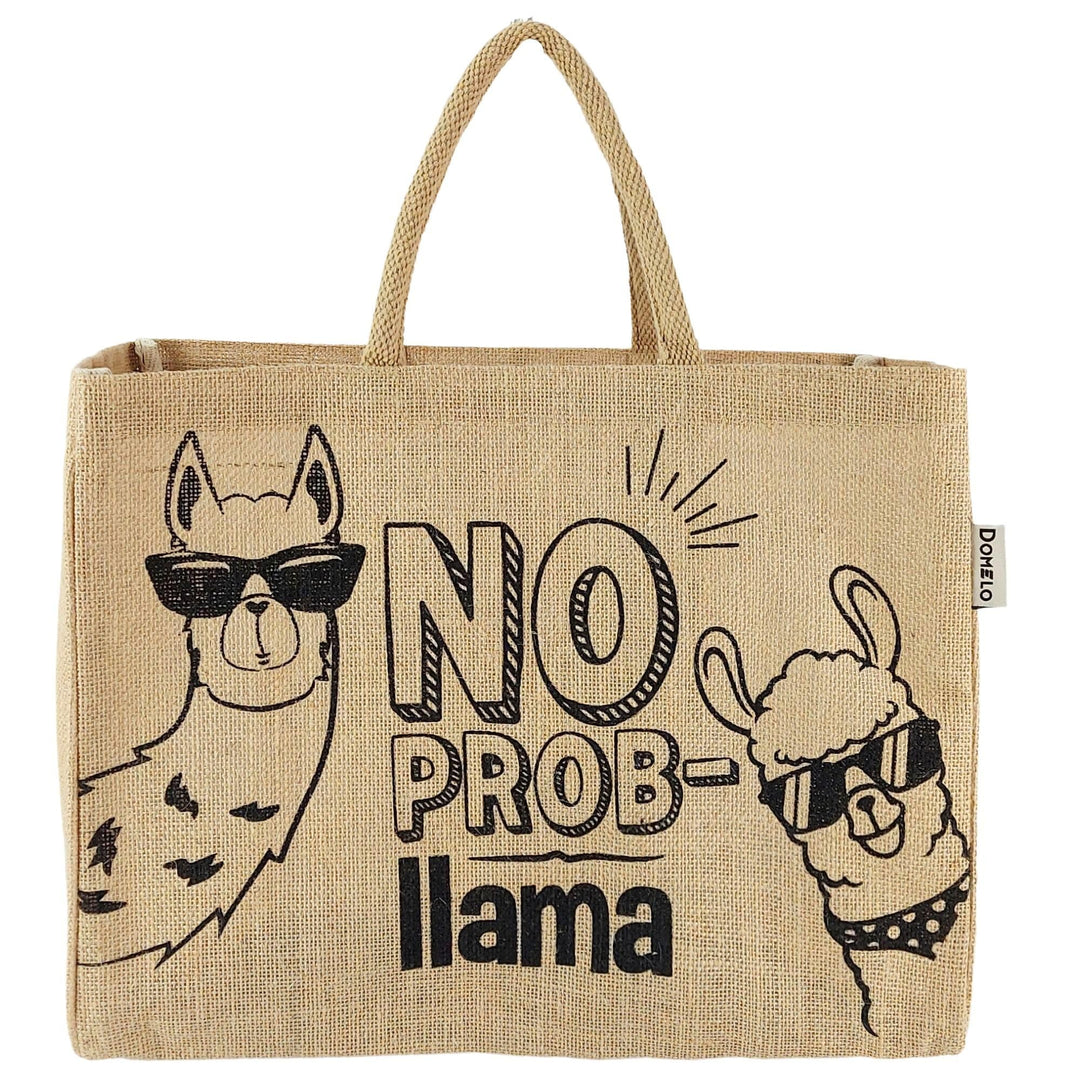 Domelo Einkaufskörbe. Bedruckte Einkaufstasche. Jute Tasche gross. Korbtasche, wasserabweisenden Str