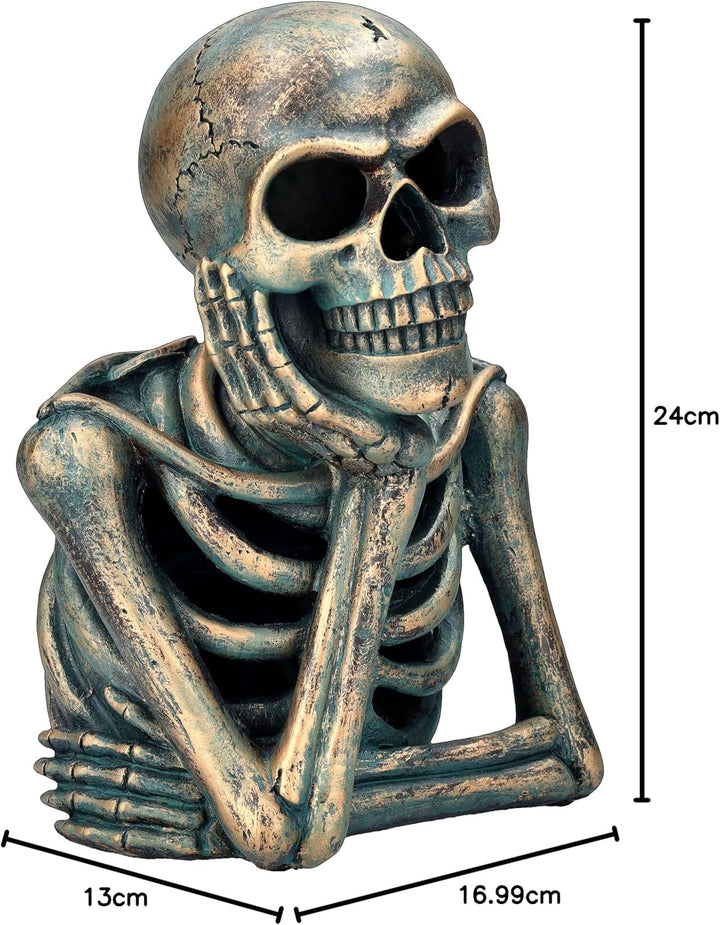Pacific Giftware Skelett Büste Der Denker - Figur Gothic Statue Fantasy Deko Totenkopf