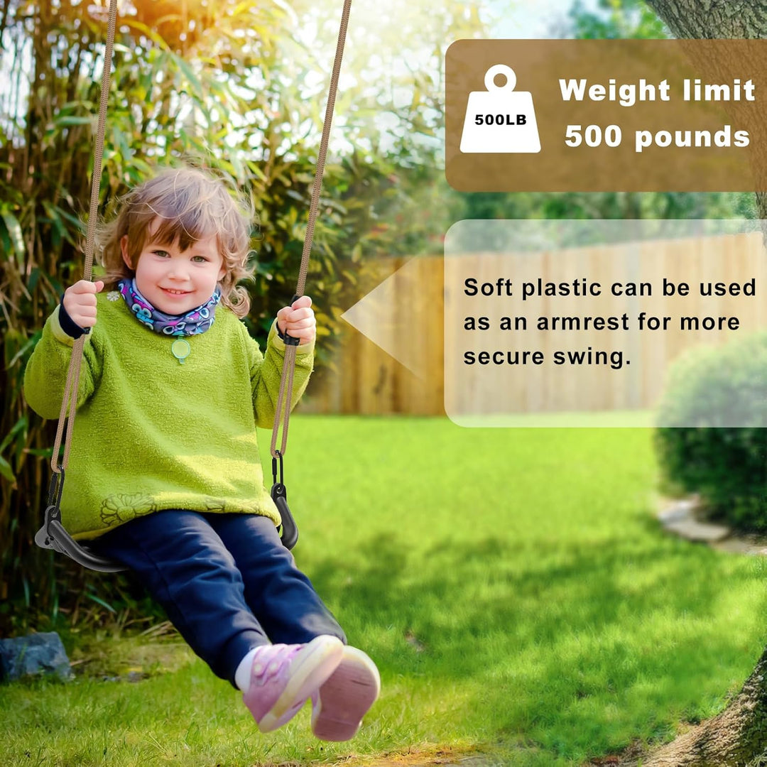 SELEWARE Schaukel Outdoor Kinder Schaukelsitz - Indoor Erwachsene Swing Schwarz Schaukelbrett Höhenv