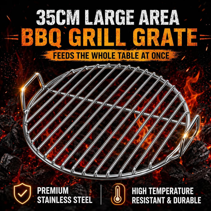 FARYODI Grillrost Ø35cm aus Edelstahl Rund, rostfreies Grillgitter für Kugelgrill, langlebig geschwe