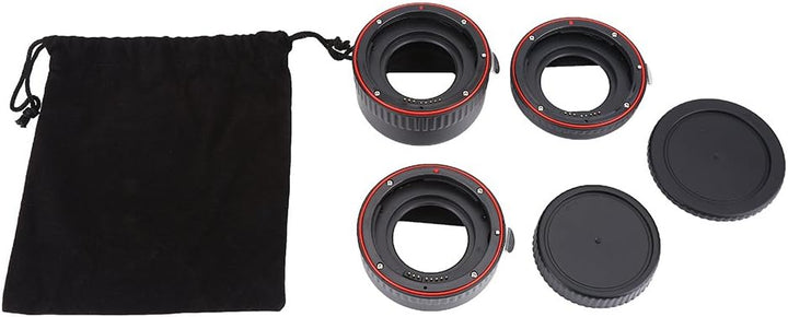 Lazmin Adapterringe-Set, Red Metal Auto Focus Macro Extension Tube Set für EOS EF Objektiv, 3 Ringe