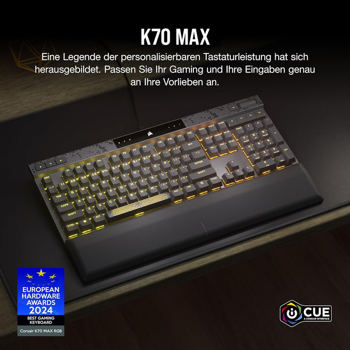 CORSAIR K70 MAX RGB Magnetisch-Mechanische Kabelgebundene Gaming-Tastatur - Einstellbare MGX-Schalte