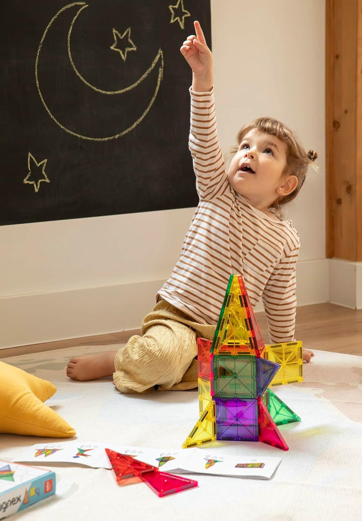 APLI Kids 20137 Magnex Magnetisches Bauset, 60 Teile | 3D-Set für Kinder 3+ | Bunte magnetische geom