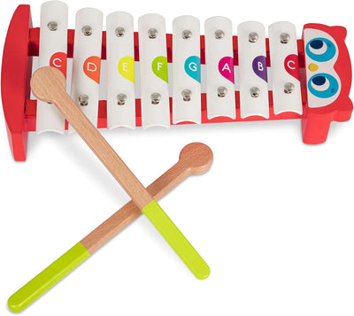 B. toys 3 Musikinstrumente für Kinder aus Holz – Xylophon / Glockenspiel, Mundharmonika, Tamburin –