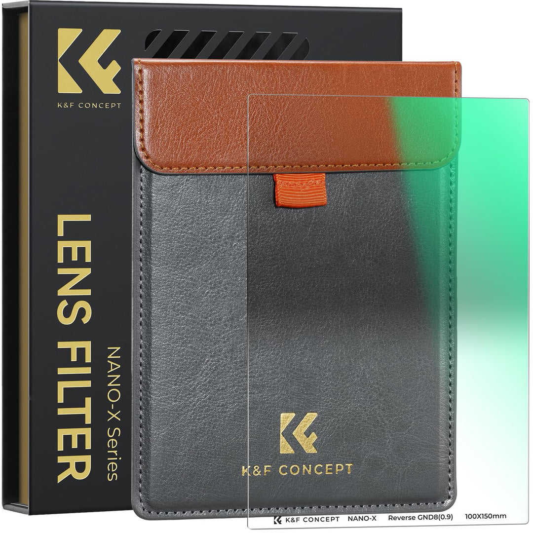 K&F Concept Nano-X Verlaufsfilter GND8 Reverse 0,9 (3-Blenden) 100x150mm Rechteckfilter aus Optische