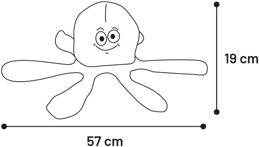Flamingo Hundespielzeug Franne Oktopus Emoji – Lila – 57 cm | Schwimmfähig, strapazierfähig & unterh