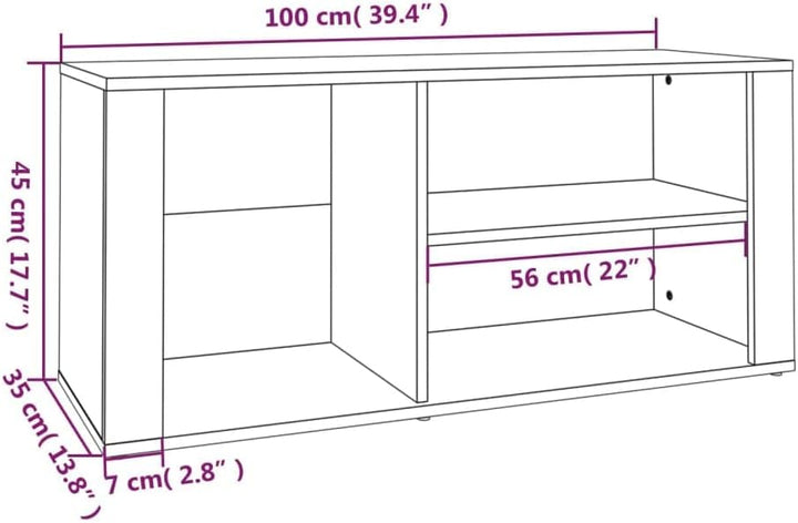 Schuhschrank aus Holzwerkstoff 100x35x45cm Betongrau Schuhschrank Holz Flurschrank Lagerschrank Plat