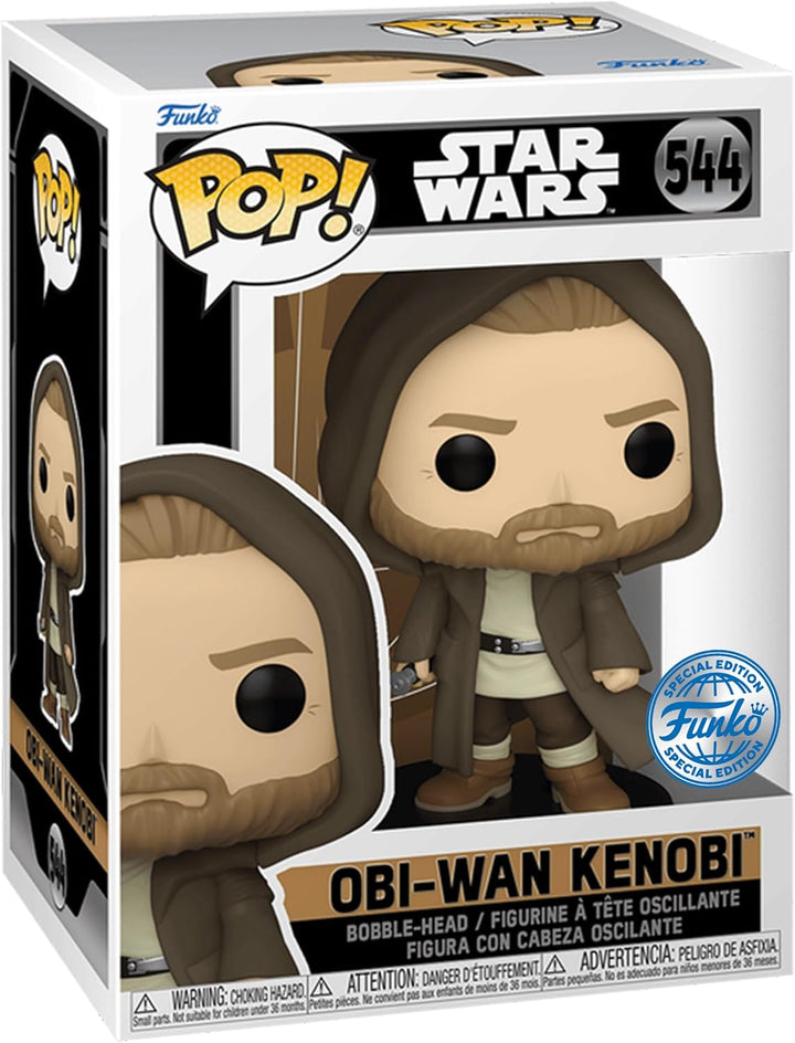 Funko Pop Obi-Wan Kenobi in Jedi Robe 544 Exclusive Box and Slip Protector Include