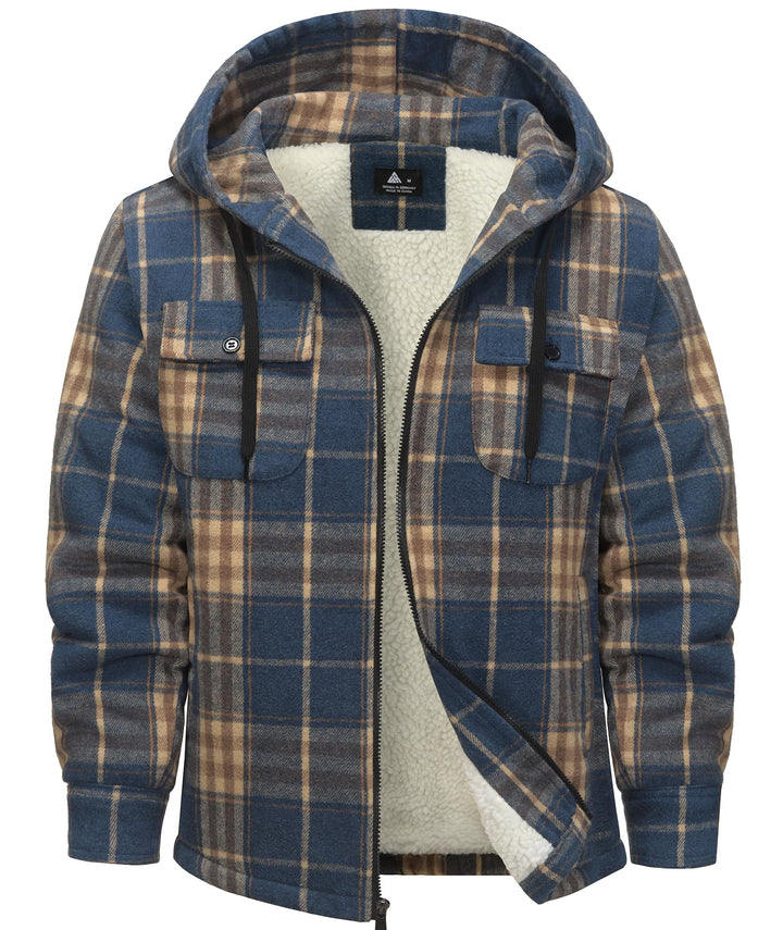 SwissWell Hemdjacke Herren Verdicken Karierts mit Reissverschluss Flanelljacke Plüschfutter Freizeit