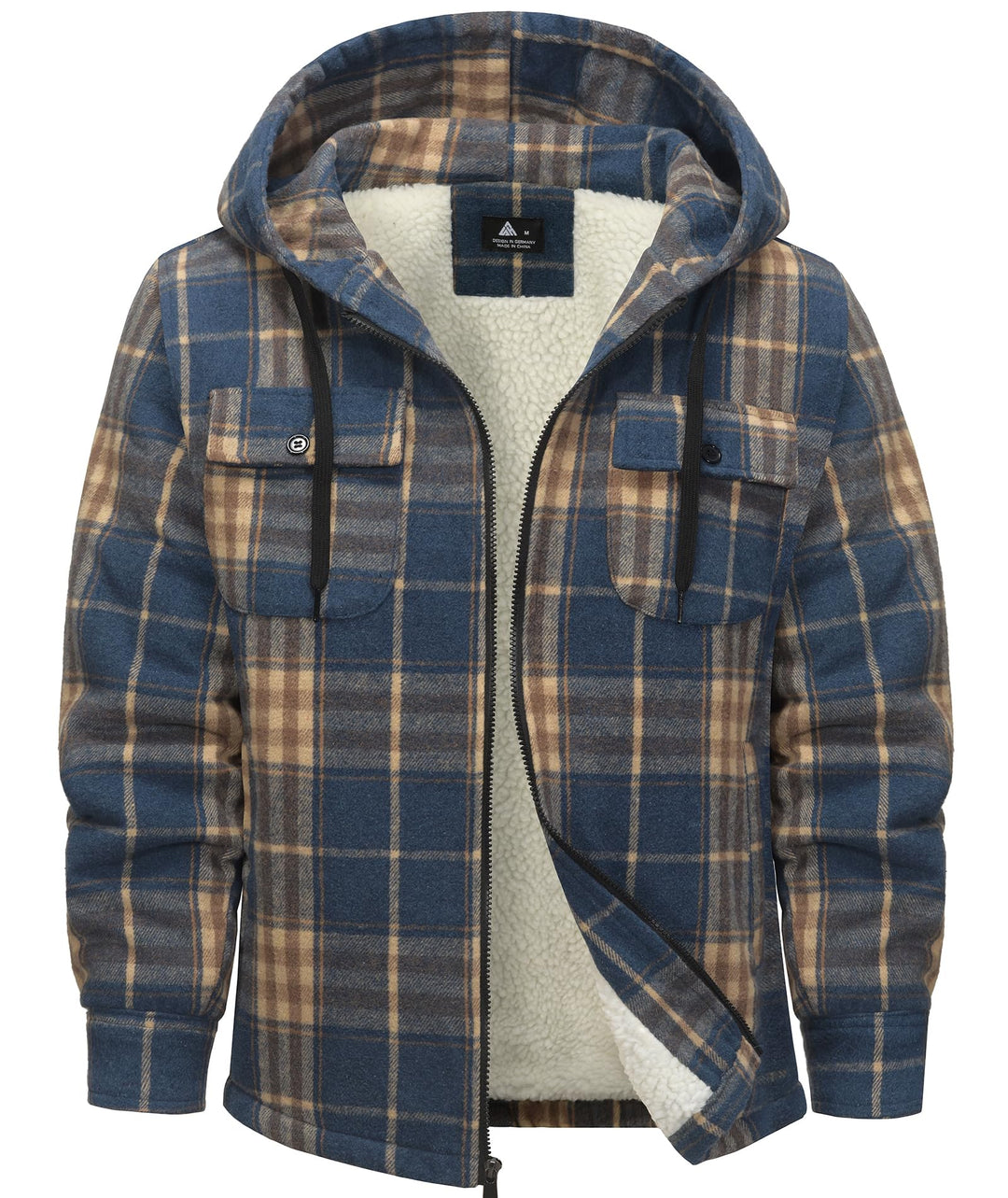 SwissWell Hemdjacke Herren Verdicken Karierts mit Reissverschluss Flanelljacke Plüschfutter Freizeit
