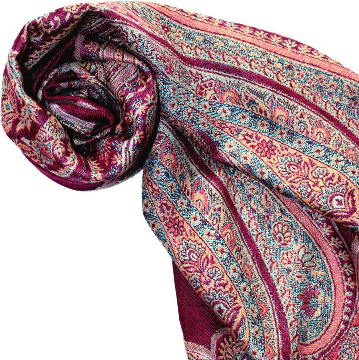 Lorenzo Cana Eleganter Marken Herrenschal Schaltuch Naturfaser mit opulenten Paisley Muster in harmo