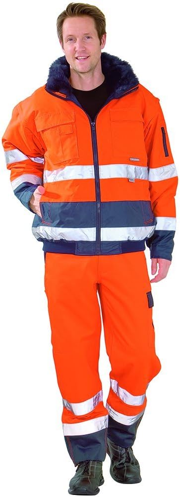 Planam Grösse XXL Herren Warn-/Wetterschutz Comfortjacke 2-farbig orange marine Modell 2046