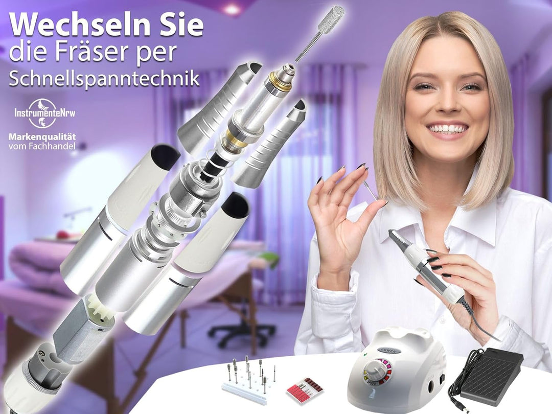 PREMIUM Fusspflegegerät Fusspflege-Set Maniküre Set Pediküre Set mit Fräser Set Diamantschleifer