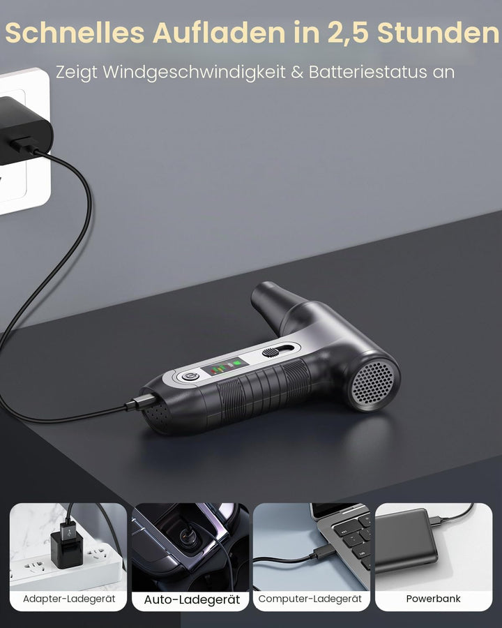 Elektrische Staubgebläse 200000 RPM mit HD‑Display - Air Duster Mini‑Gebläse für PC‑Reinigung mit LE