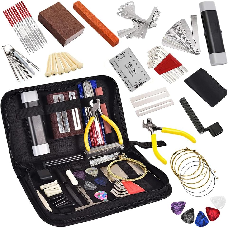 Hsthe Sea 72PCS Gitarre Tool Kit Gitarre Werkzeug Reparatur Wartung Tool Kit Für Elektrische Gitarre