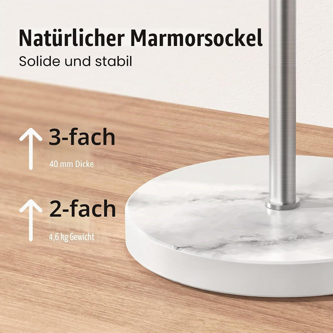 KES Handtuchhalter Stehend Handtuchhalter 4 Armig Schwenkbar Handtuchständer Freistehend Marmor Bad