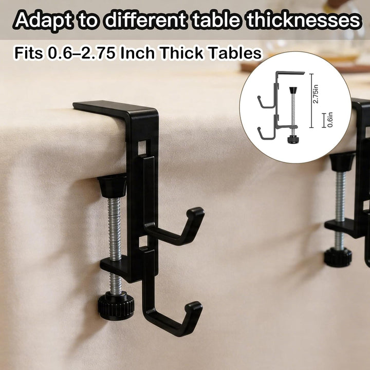4 Stück Geldbörsenhaken für Tisch, auch Tischdecken-Clips, passend für 1,5–7,9 cm dicke Tische, mult