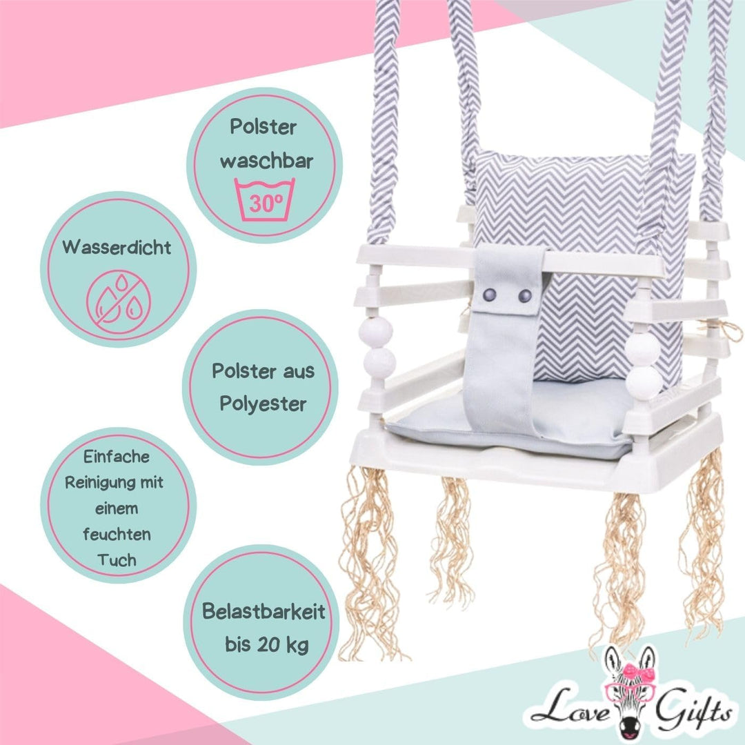 Love Gifts® Schaukelsitz Outdoor - Babyschaukel/Kinderschaukel - Schaukel für Garten, Zimmer oder Ki