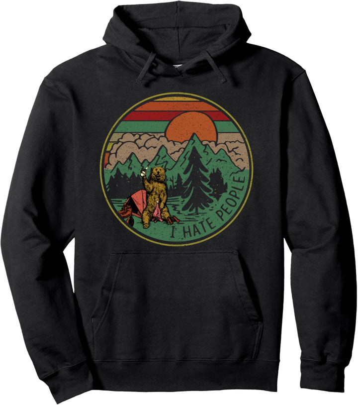 Vintage camping I hate people Pullover Hoodie