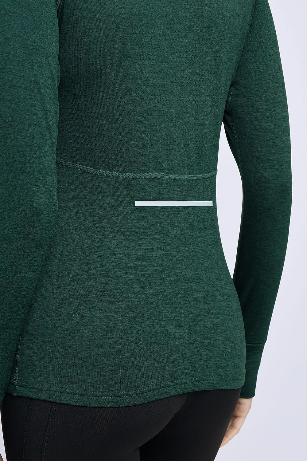 TCA Damen Winter Running Langarm Laufshirt mit Brustreissverschluss XS Grün, XS Grün