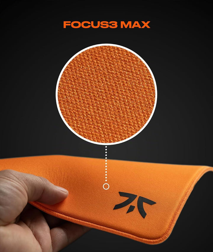 Fnatic MAX Focus 3 L Pro Gaming Mouse Mat, Sunrise Orange Smooth Cloth Control Surface, Water Resist