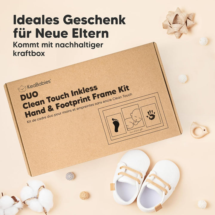 KeaBabies Tintenloses Baby Handabdruck und Fussabdruck set (Alpine White) | No Mess Tintenauflage fü