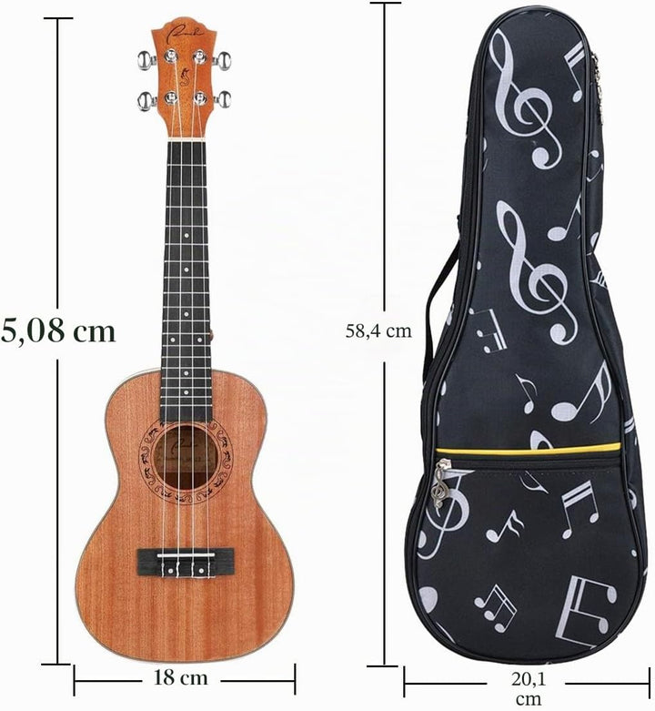 21 in Ukulele-Tasche, wasserdicht, Oxford-Musiknoten-Tasche, Schulter-Rucksack, verstellbare Gurte m