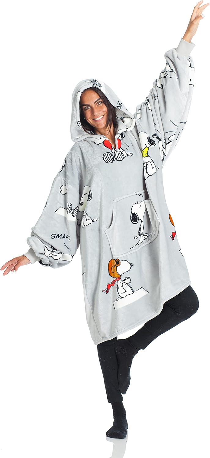 Kanguru Snoopy, Decke mit Ärmel Hoodie Ärmelndecke zum Anziehen, SNOOPY