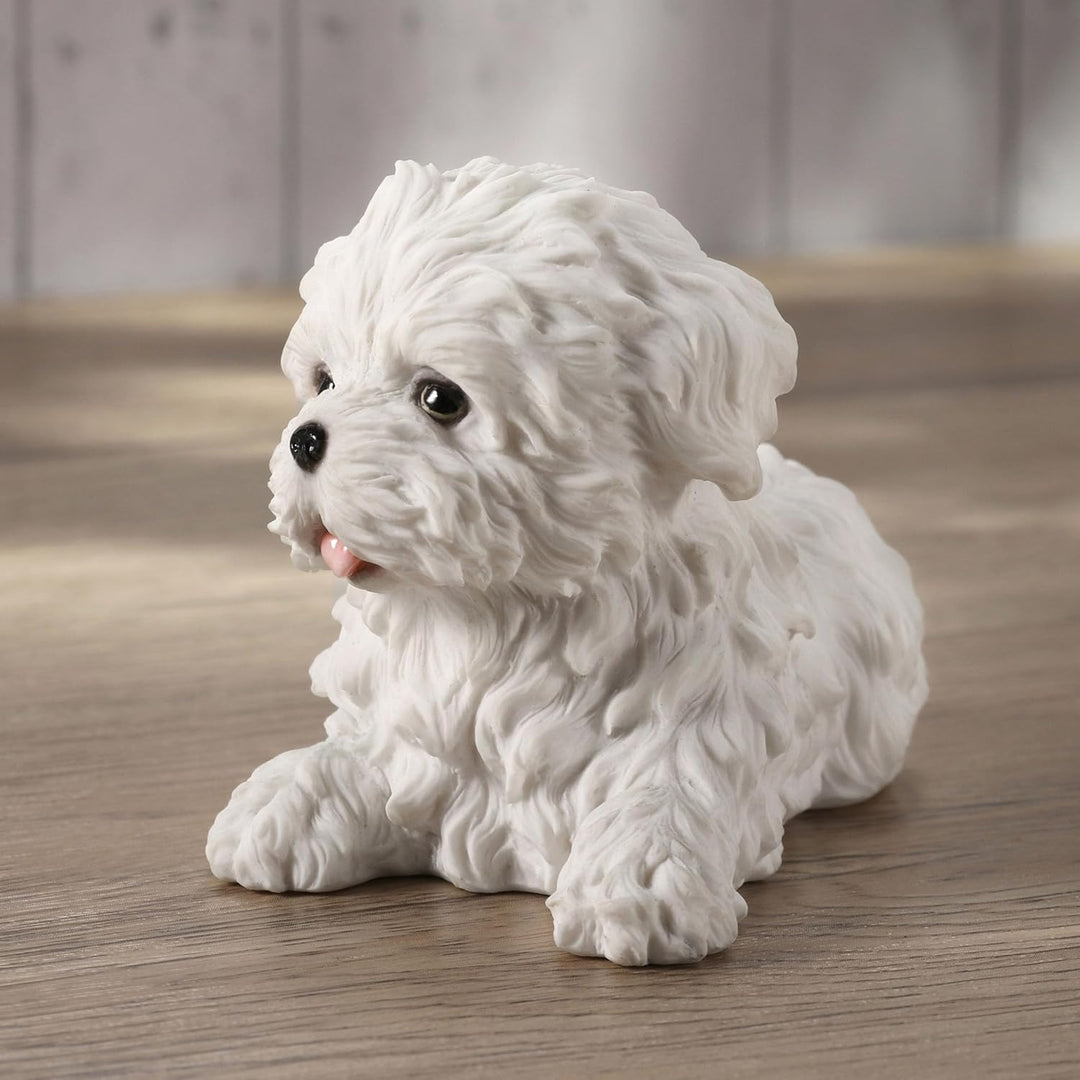 Veronese Design Malteser White Terrier Welpe Hund Tierfigur WU75404AA