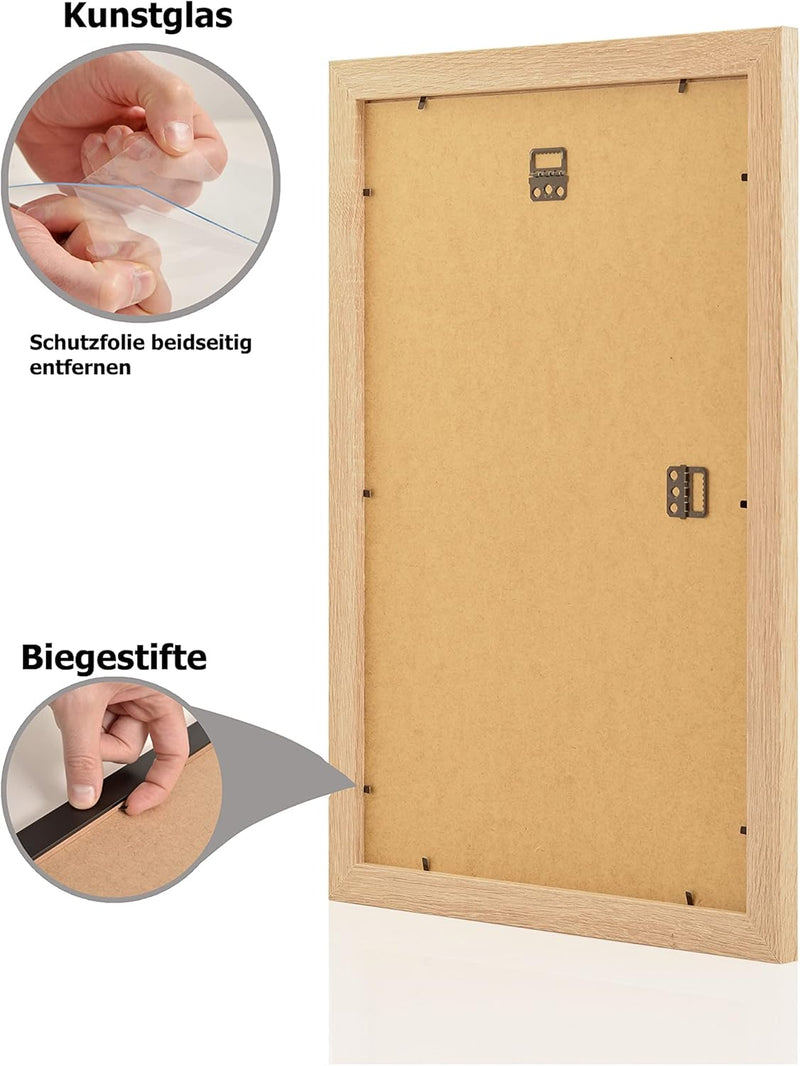 Stallmann Design Bilderrahmen 50x80 cm sonoma-eiche Holz mit Acrylglas Rahmen-Breite 20mm Posterrahm