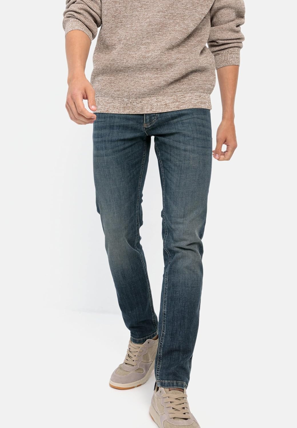 camel active Herren Slim Fit 5-Pocket Jeans 31W / 30L Blau, 31W / 30L Blau